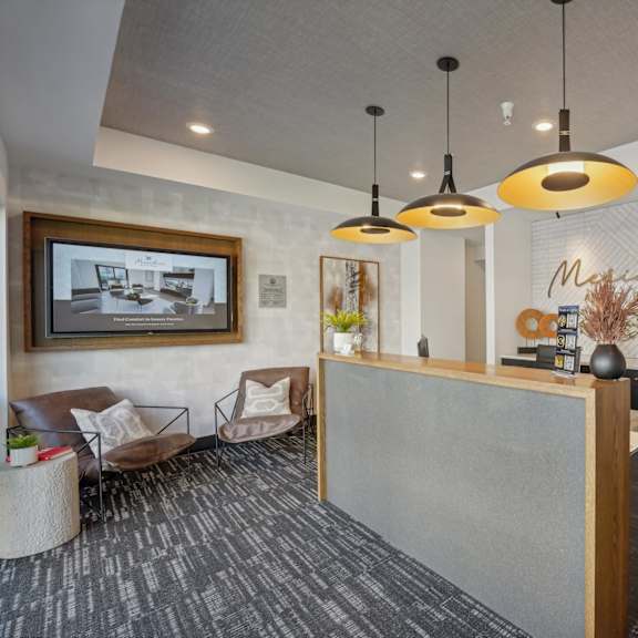 Living room at Meridian at CityPlace, Woodbury, MN 55125