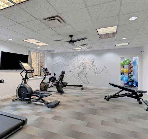 the gym at the preserve at green valley townhomes in green valley va