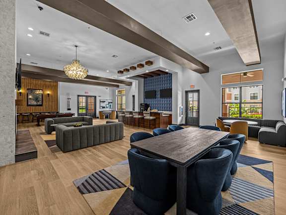 a living room with a couch and a coffee table
