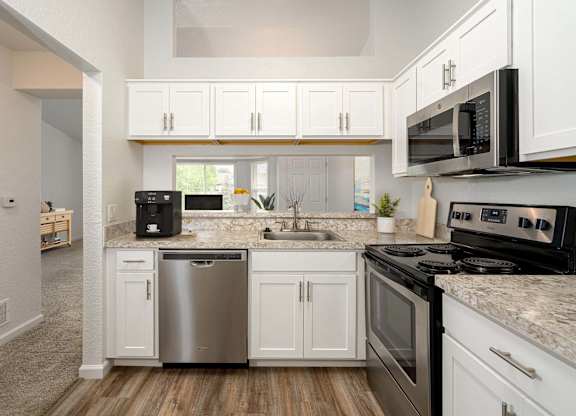 Kitchen with Cabinets at Woodland Meadows, Michigan