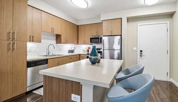 Updated kitchen with stainless steel appliances