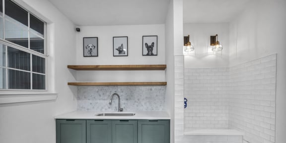 a bathroom with a sink and a bathtub