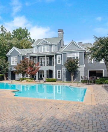 Pool deck  at The Berkeley Apartments, Georgia, 30096