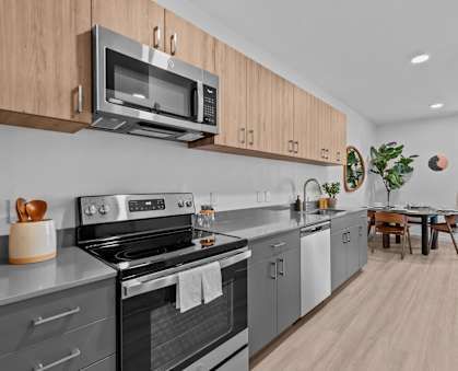 Tilian Apartments in Caldwell, Idaho Model Kitchen and Dining Area