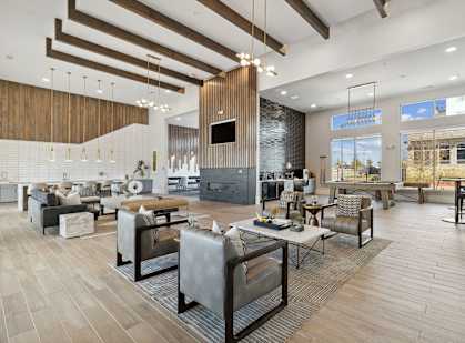 A modern living room with a fireplace and a television, Ironcrest,North Richland Hills, TX, 76180