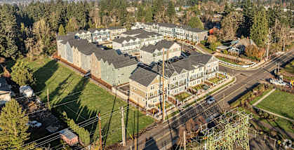 Aerial View at Holmes Park Townhomes, Oregon City, OR