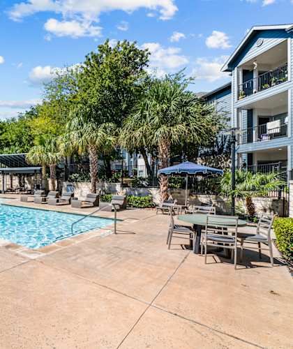the swimming pool at our apartments at Remington Ranch, San Antonio, TX