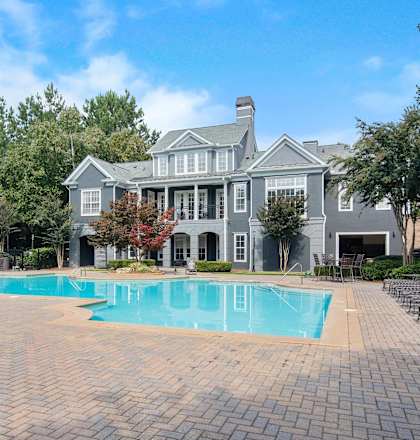Pool deck  at The Berkeley Apartments, Georgia, 30096