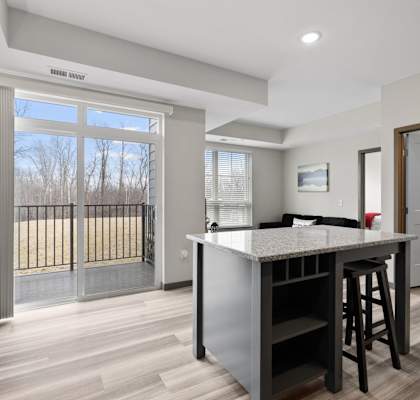 Spacious Living Area With Wood-Style Flooring