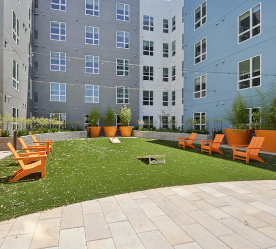Courtyard Patio at Mainline North Apartments - Santa Clara, CA, Santa Clara, 95054