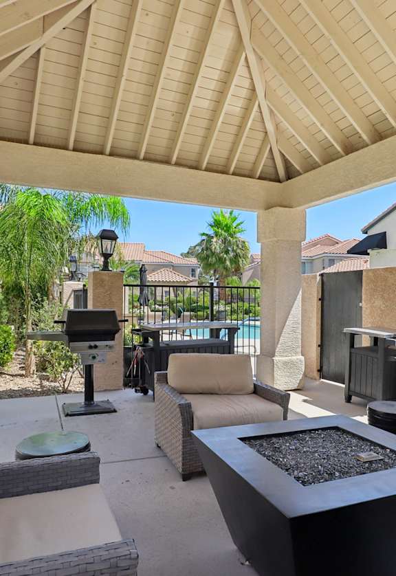 view of the BBQ and firepit