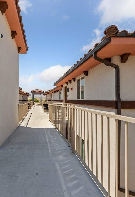 Walkways between the buildings