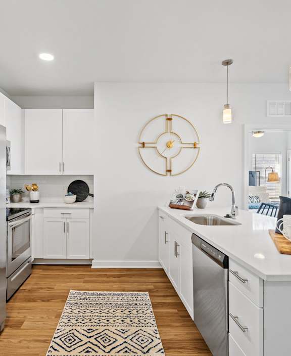 Fully Equipped Kitchen with White Cabinets