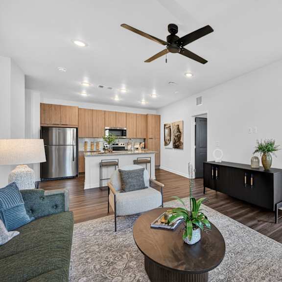 Main Living Room at The Landing at Lemay Apartments, Fort Collins, Colorado