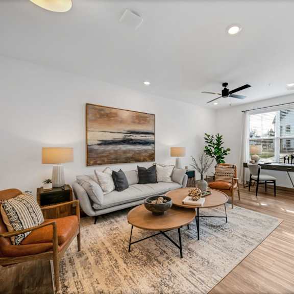 Living room at The BLVD at Wilson Crossings, Michigan, 49418