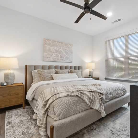 Bedroom at The Quinn Luxury Apartments, Pensacola, FL