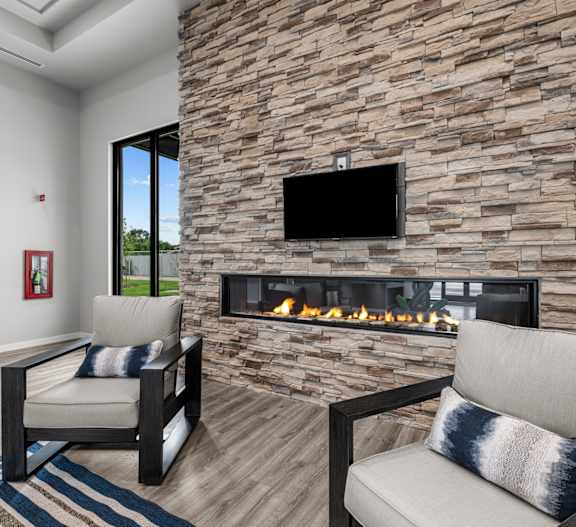 a living room with a couch and a table