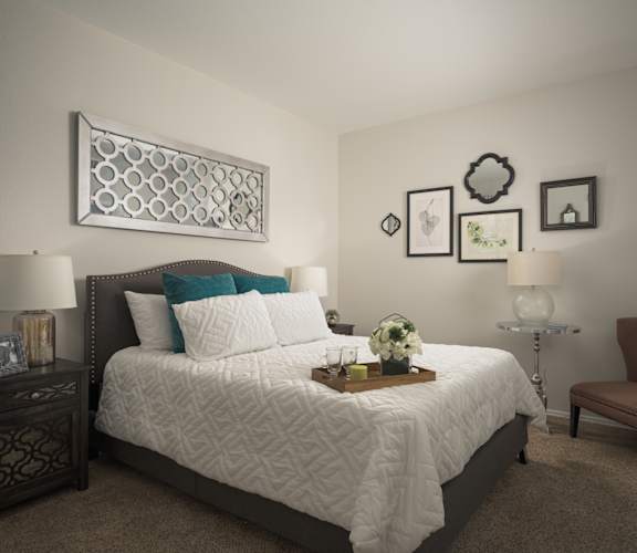 Large bedroom with large walk-in closets at Trevi Apartments  at Trevi Apartment Homes, Chandler, Arizona