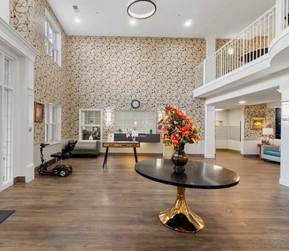Reception lobby at River Point Apartments, Essex, MD