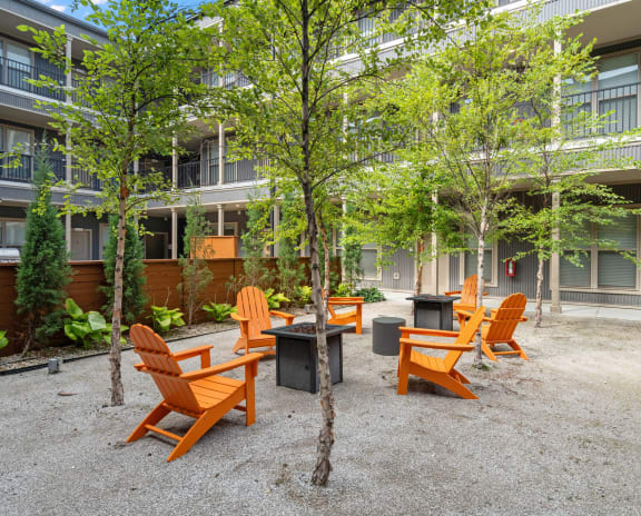 Courtyard with Lounge Furniture and Grill