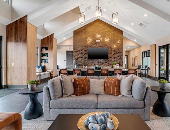 a living room with a couch and a table at Notch66, Longmont, Colorado