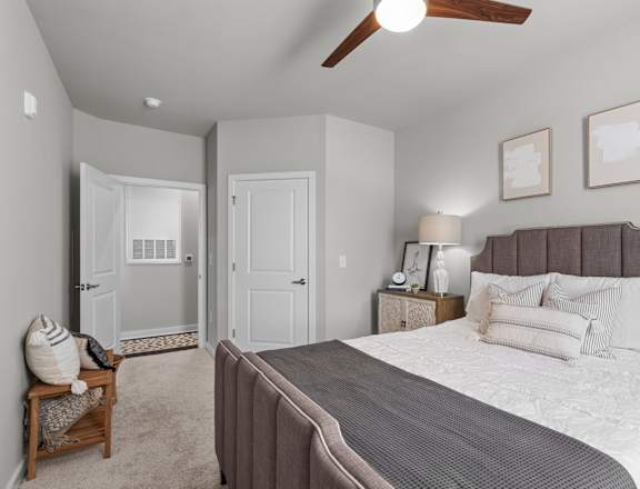 Spacious Bedroom with Walk-in Closet at Spinning Mill Lofts, Clayton, NC 27520
