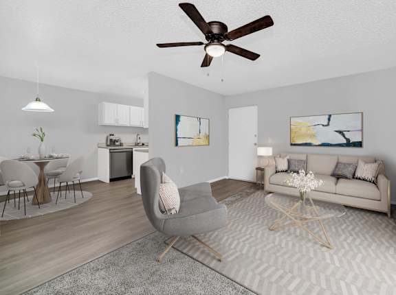 Living Room of an apartment at Southern Oaks Residences Apartment community