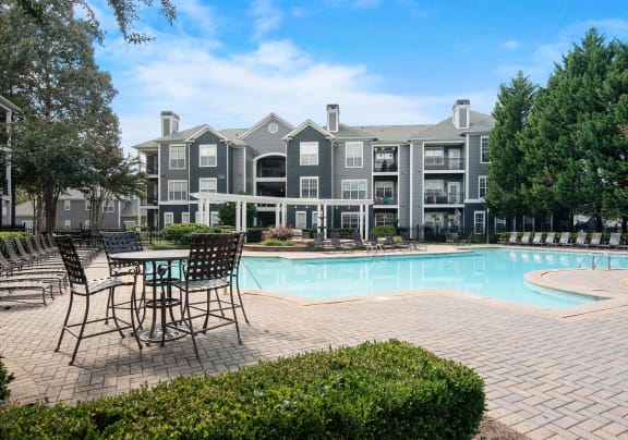Pool and building at The Berkeley, Duluth, GA, 30096