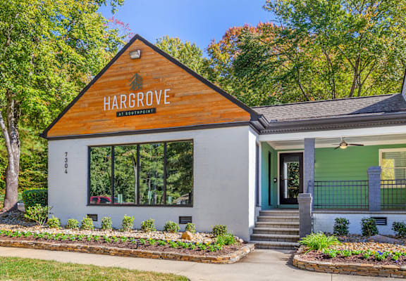 A building with a sign that says Hargrove in front of it.