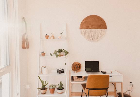 Home Office with Plants