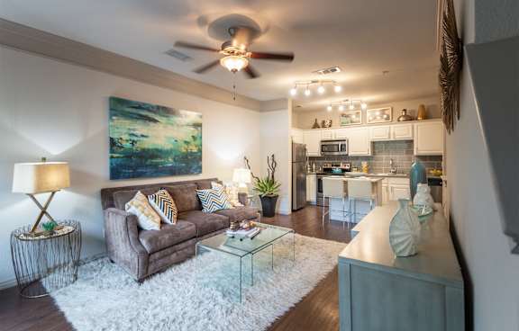 Living Room at The Brownstones, Texas