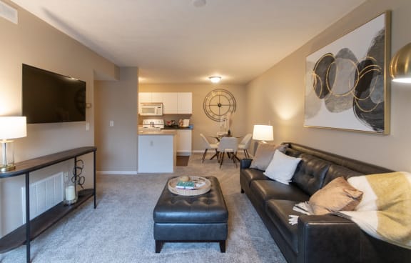 This is a photo of the kitchen of the 890 square foot 2 bedroom Liberty at Washington Place Apartments in Miamisburg, Ohio in Washington Township.