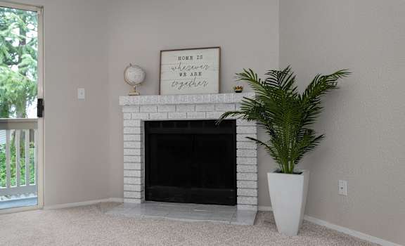 Bayview Apartment Homes Fireplace and Tree