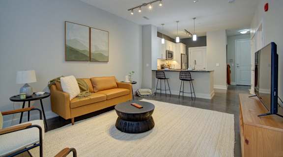 Living room in Lansing, MI Apartments | The Vista at the Heights Apartments near Eastwood Towne Center