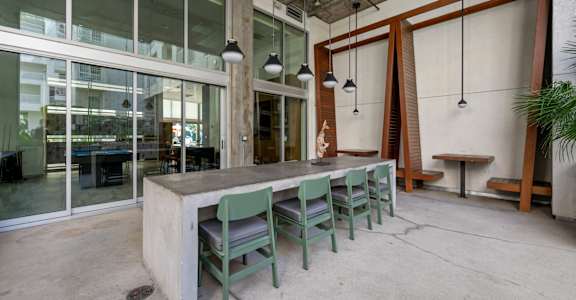 Outdoor Common Area at G12 Apartments in Los Angeles, CA 90015
