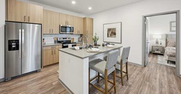 Kitchen at The Garrison Luxury Apartment Homes, Fountain, CO