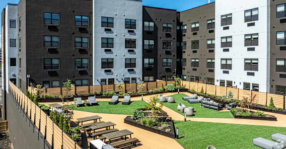 Exterior View of Apartment Building at Hue Soul Apartments, New Jersey
