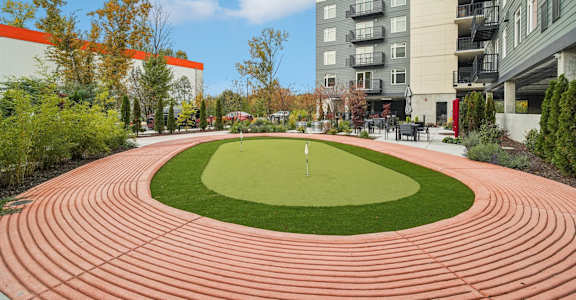 Golf Area at Nuovo Apartments, Bellevue, WA, 98005