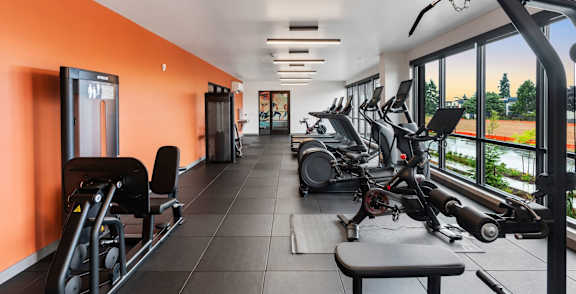 Fitness Center with Equipments at Solera Apartments, Renton, Washington
