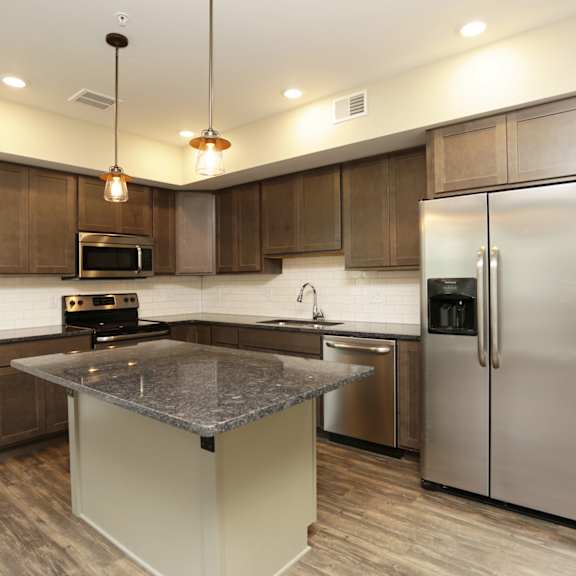 Trowbridge Flats Apartments in downtown Grand Rapids MI city kitchen