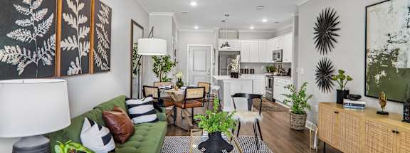 Warm And Inviting Living Room at The One at Spartanburg, South Carolina