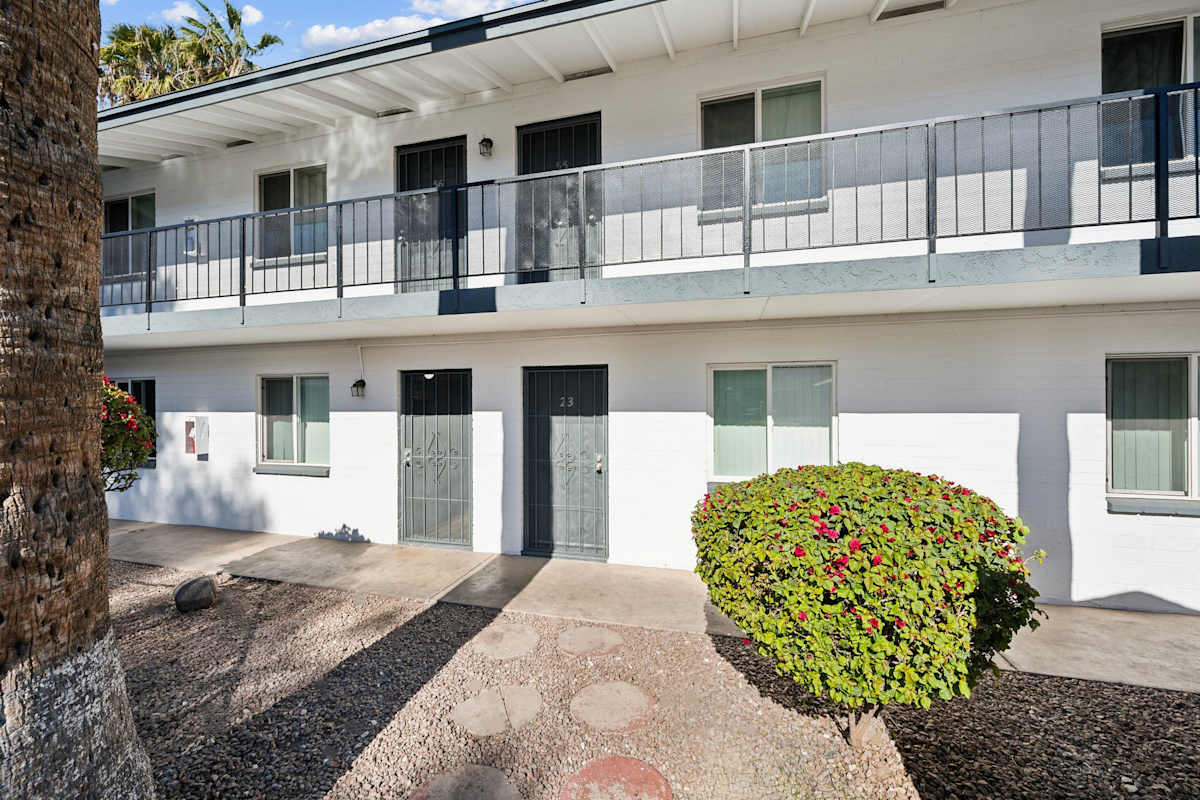 Building exterior at Canberra Apartments.