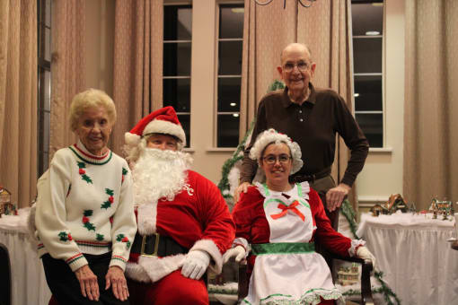 Santa Visits Residents at Elison Independent and Assisted Living of Maplewood