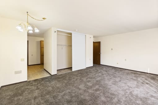 Living space in a 1 Bedroom Studio at Santa Maria Apartments