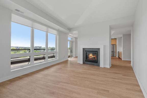 Spacious Living Area with Fireplace