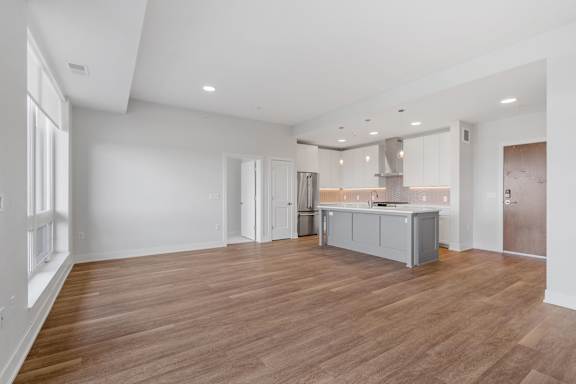 Spacious Living Area With Wood-Style Flooring