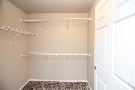A white door is on the right side of the image.
