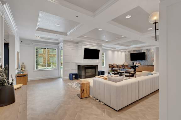 Comfortable clubhouse at AVIA Apartments On Alpha, Dallas, Texas