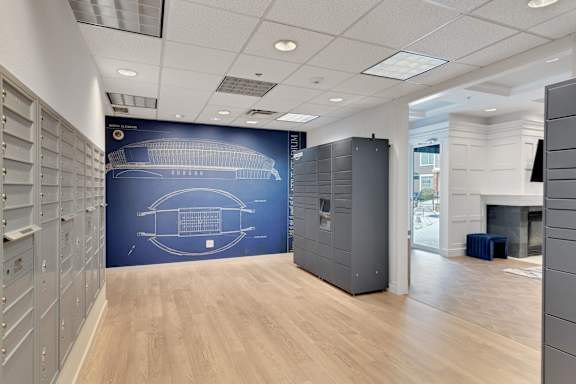 Locker room at AVIA Apartments On Alpha, Dallas
