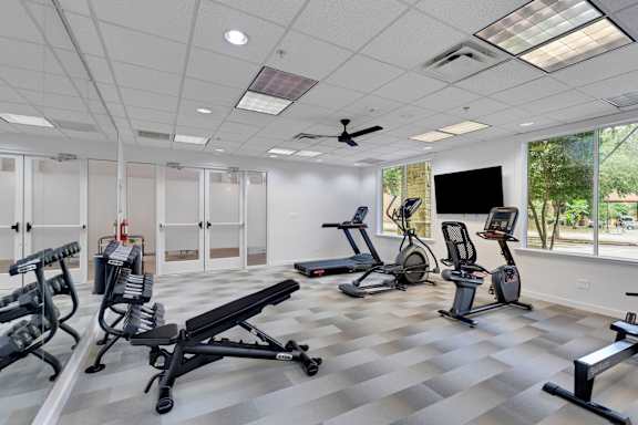 Gym at AVIA Apartments On Alpha, Dallas, TX
